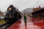 RDG 2102 Caboose hop paused at Tamaqua depot